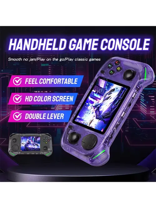 RX6H 레트로 휴대용 게임 콘솔 리눅스 시스템 3.5인치 IPS 스크린 휴대용 포켓 비디오 플레이어 64GB 128GB 게임 어린이 선물