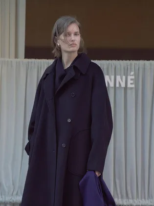 Wool Cashmere Tent-Line Maxi Coat (2color)