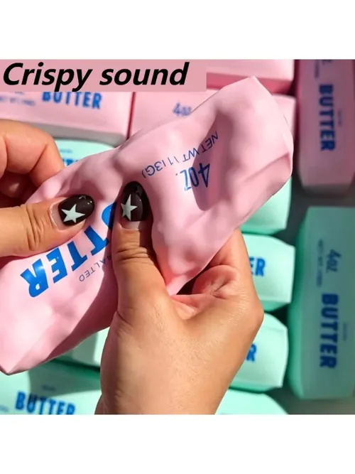 버터 스틱 스퀴시 스트레스 볼 피젯 토이 크런치 스퀴즈 라운드 블록 안티 스트레스 ASMR 손 휴식 선물 스트레스 해소용