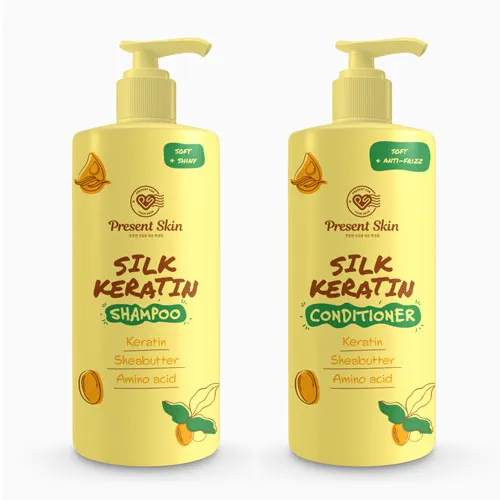 프레젠트 스킨 실크 케라틴 샴푸/컨디셔너 500ml