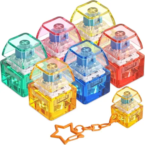 3-10 Pcs 클리커 피젯 키체인 기계식 키보드 버튼 감압 키체인 사무실 성인 동료를 위한 스트레스 해소 선물