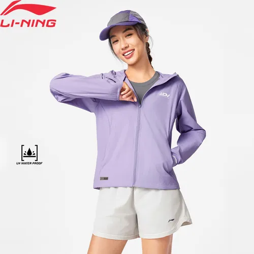 Li-Ning 여성용 러닝 윈드브레이커 LN WIND PROOF 편안한 PFC-FREE 방수 통기성 LiNing 스포츠 재킷 AFYV002