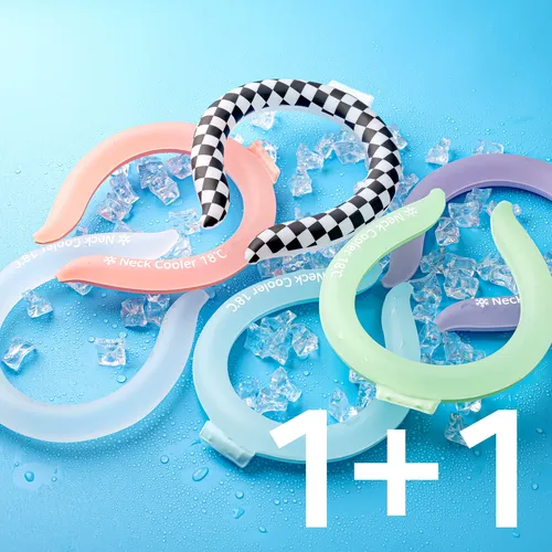 1+1 세트 모란카노 아이스 넥쿨러 쿨링 밴드 -18도 자동냉각 스카프 대 소 투명