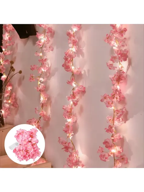 2M 20LED 벚꽃 요정 문자열 배터리 빛 갈 랜드 인공 꽃 덩굴 조명 웨딩 파티 휴일 장식