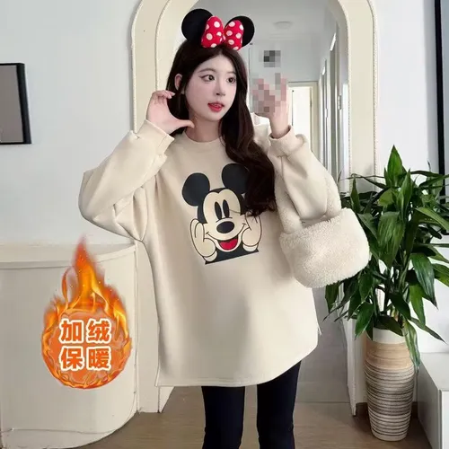 여성용 따뜻한 스웨트 셔츠 가을, 겨울 새로운 스타일 소녀 패셔너블한 두꺼운 티셔츠 루즈한 학생용 셔츠 스위트 탑
