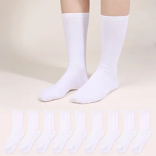두발로 여성용 프리미엄 무지 장목 양말 10켤레