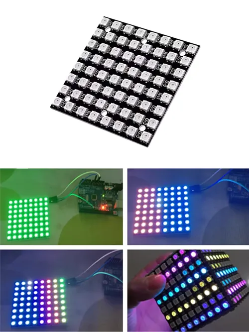 DIYArduino용 WS2812 LED 5050 RGB 8x8 4 16 25 64 비트 LED 매트릭스 모듈