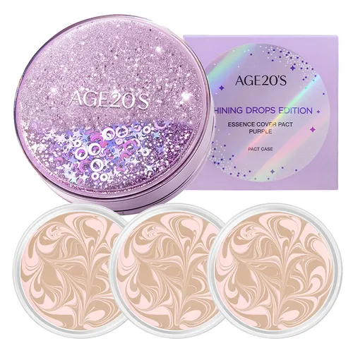 에이지투웨니스 샤이닝 드롭 에디션 뉴오리지널 에센스 커버 팩트 케이스 + 리필 12.5g x 3p, 13호핑크라떼, 1개