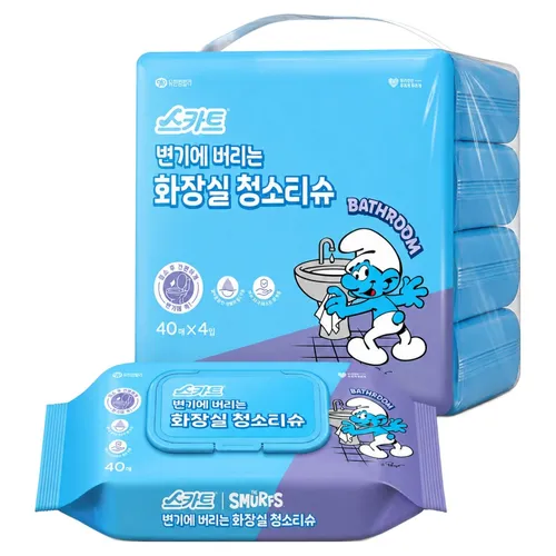 스카트 변기에 버리는 화장실 청소티슈 40매