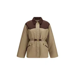 Versace Color-Block Nylon Jacket — Beige