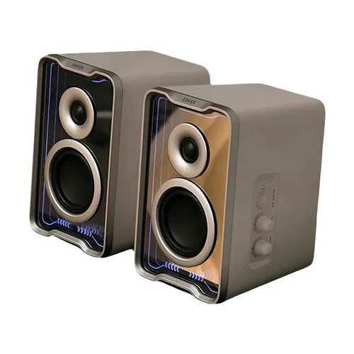 에디파이어 QR30 데스크탑 액티브 스피커 PC 블루투스 V5.4 스피커 2.0 채널 15W+15W RMS 조명 효과 EQ 설정 딥 베이스