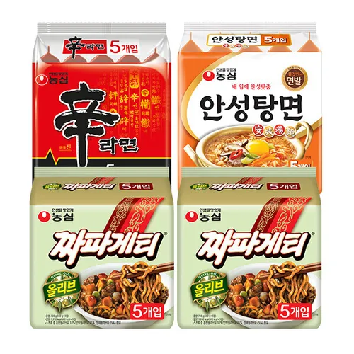 신라면 5입 + 안성탕면 5입 + 짜파게티 10입
