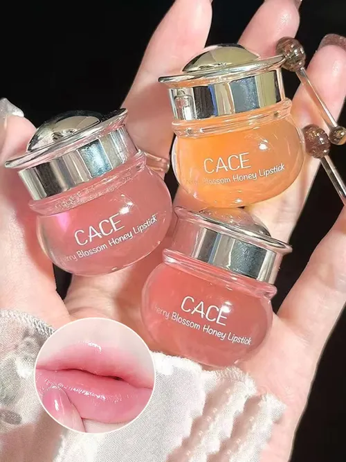 CACE 체리 블라썸 허니 립밤 — 깊은 수분 공급과 플럼핑, 수분이 풍부하고 글로시한 마무리, 끈적임 없음,