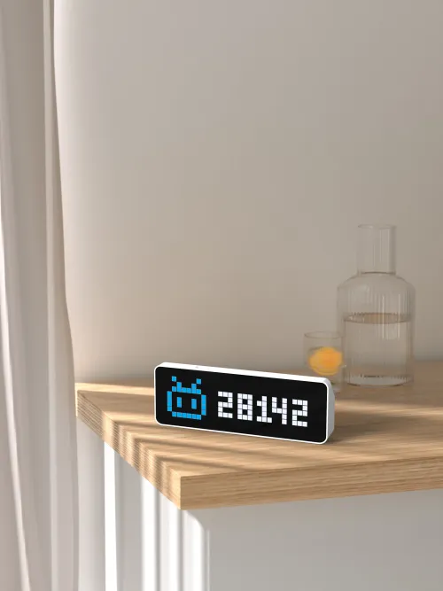 Ulanzi TC001 스마트 픽셀 시계 Youtube 팔로워 동시 일기 예보 기능 픽셀화 된 메시지 표시