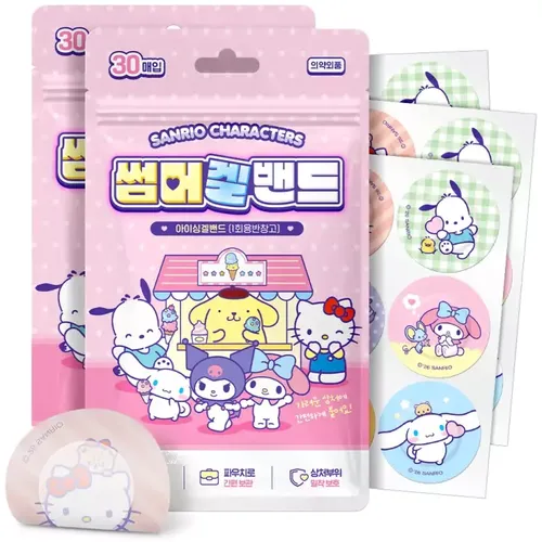 썸머겔밴드 산리오캐릭터즈 30매입 X 2EA 여름 유아 어린이 모기 벌레물린데 붓기 가려움