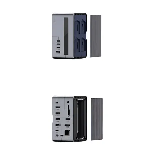 듀얼 HDMI 모니터가 포함된 Hagibis USB C 도킹 스테이션 M.2 SSD 인클로저 이더넷 100W PD USB 허브 SD/TF-U100/U100 Pro/U100 Ultra