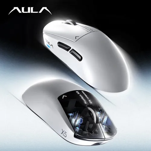 AULA 독거미 쿤룬 X5 무선 게이밍 마우스 듀얼8K PAW3955 EVO 8K수신기 전자 자석식 FPS