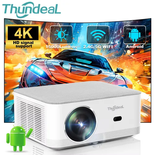 ThundeaL 빔프로젝터 휴대용 미니 프로젝터, FHD 1080P 풀 HD 빔, 4K 비디오, 와이파이, 안드로이드 프로젝터, TD92 프로, 3D 영화, 홈 시어터 빔프로젝터 4k 안드로이드 한국어 홈시어터 미니 빔프로젝터