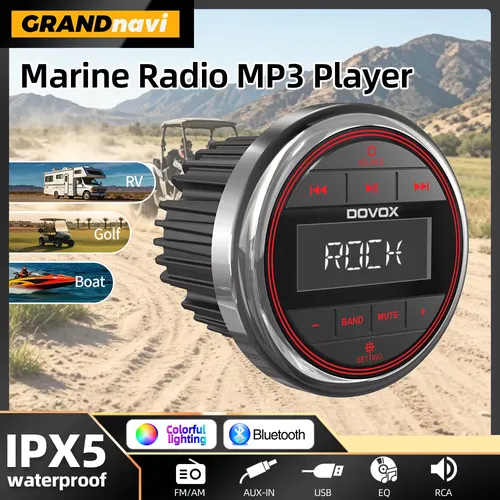 마린 스테레오 MP3 플레이어 미디어 보트 라디오 방수 블루투스 오디오 라디오 FM AM 수신기 4X50W 골프 RV ATV UTV SPA RZR용