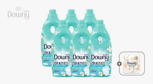 다우니 실내건조 섬유유연제 프레시 클린 1L 6개 +다우니 코튼퓨어 200ml