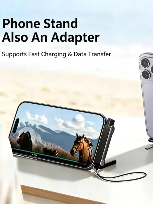 타입 C 휴대폰 충전 브래킷 어댑터 240W 고속 충전 OTG USB-C(수) to USB-C(암) 컨버터 접이식 홀더 포함