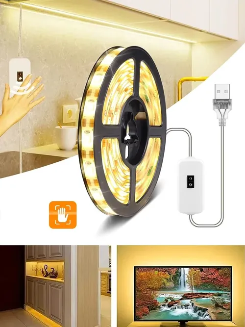LED 야간 램프 USB 모션 센서 디밍 LED 스트립 조명, TV 백라이트, 주방 손 쓸기, 웨이브 테이프 다이오드, 1M DC 5V