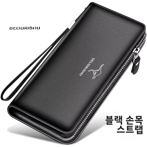 2026년 신형 대용량 롱 가죽 클러치 백 남성용 휴대폰 지갑 심플 가죽 클립 청년용 세로형 소가죽