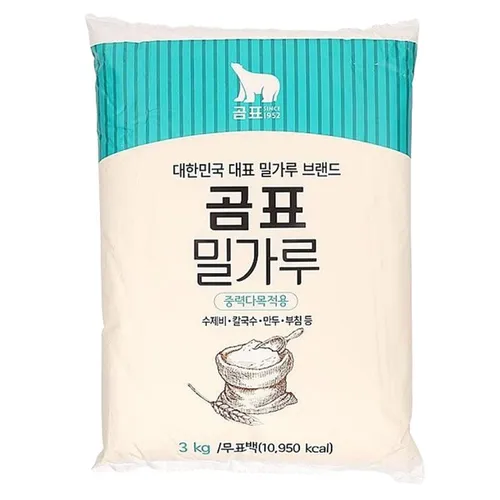 밀가루 식자재 곰표 중력다목적용, 1개, 3kg