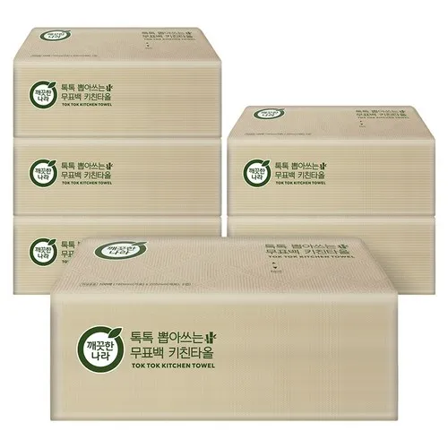 깨끗한나라 톡톡 뽑아쓰는 무표백 천연펄프 키친타올
