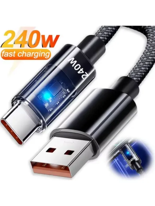 240W 나일론 USB 타입 C 초고속 충전 케이블 삼성 샤오미 화웨이 아너 LED 디지털 디스플레이 USB C 충전기 데이터 케이블