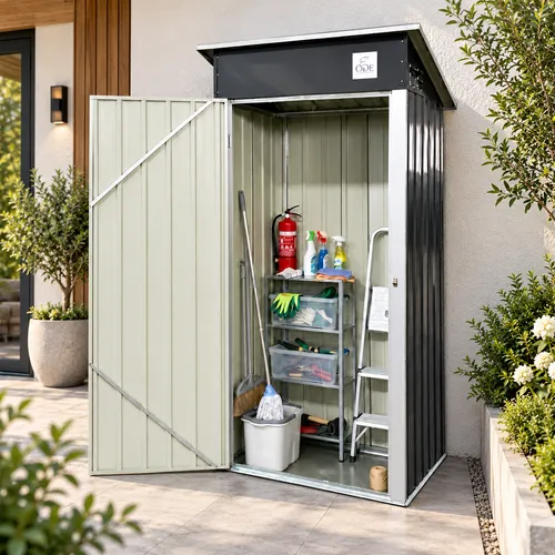 오드 조립식창고 스틸창고 3X4 농막 야외 미니 소형 이동식 간이 창고 102x77x184cm, 블랙&그레이(3X4)