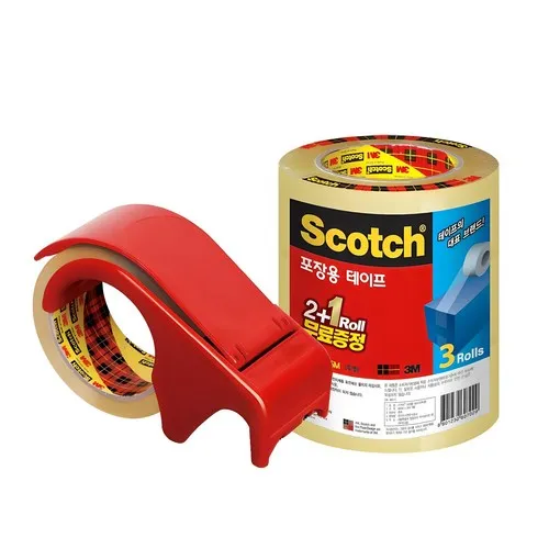스카치 포장용 테이프 디스펜서 DP-300RD + 리필 3625V 48mm × 25m 3p 세트