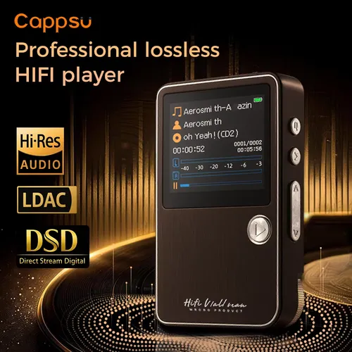 Cappsu 무손실 디코딩 음악 플레이어, 72GB MP3 음악 플레이어, MP3 플레이어, 무선 5.4 고화질 음악 플레이어 FLAC Di