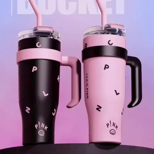1200ML 스테인레스 스틸 진공 절연 텀블러 대용량 물병 보온병 밀짚 컵 야외 여행 Drinkware 주전자