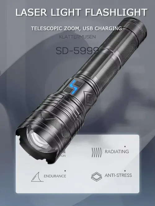 99000000LM 슈퍼 브라이트 LED 손전등 100W GT60 장거리 강력한 토치 Type-c 충전식 야외 손전등 전원 디스플레이