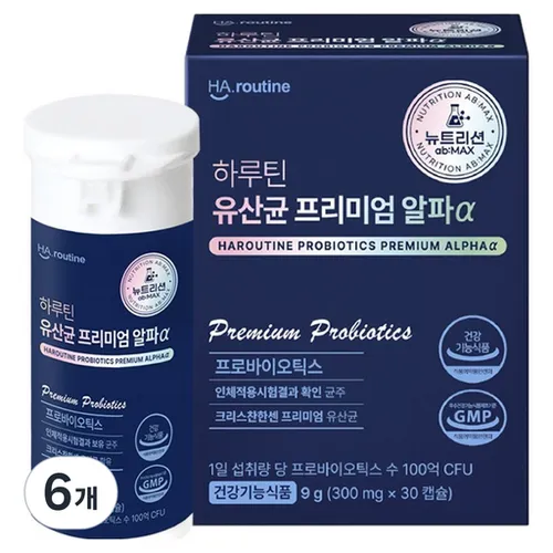 하루틴 프리미엄 알파 유산균 9g, 6개, 30정