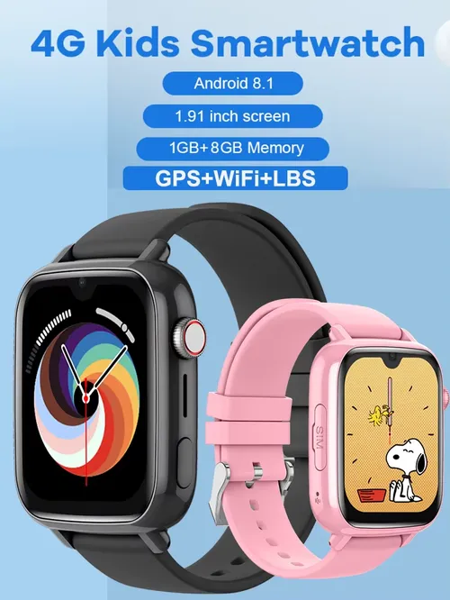 4G 스마트 워치 키즈 GPS WIFI 영상 통화 SOS 앱 다운로드 어린이 Smartwatch 카메라 모니터 트래커 위치 전화 시계