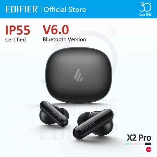 에디파이어 X2 프로 트루 무선 노이즈 캔슬링 이어버드 블루투스 V6.0 딥 베이스 저지연 IP55 방진 및 방습 기능 49시간 재생 가능
