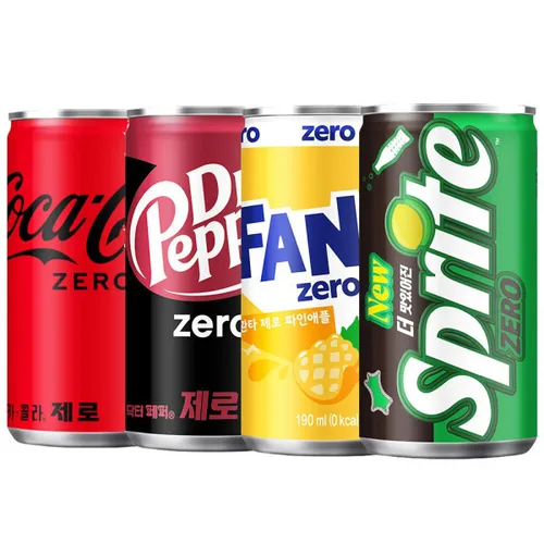 (옵션선택)코카콜라제로 190ml + 제로 음료 190ml 모음 60캔 (30캔x2박스)