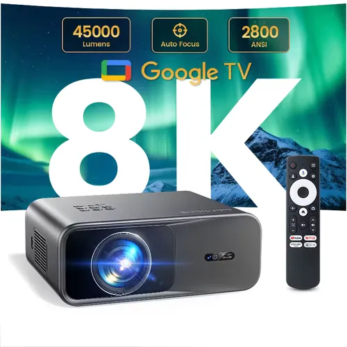 위미우스 G1 4K 스마트 프로젝터 구글 TV 시스템 자동 초점 와이파이 고화질 풀 HD 1080P 홈 시네마 빔 프로젝터 (영화 감상용)