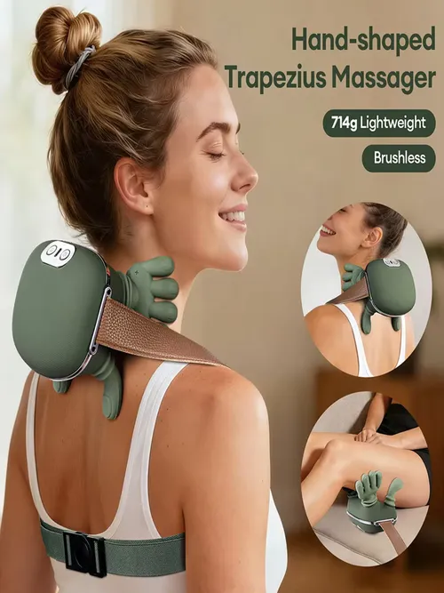 4D 바이오닉 손가락 목 어깨 마사지기 무선 목 경추 승모근 마사지 숄 브러시리스 모터 목 마사지기