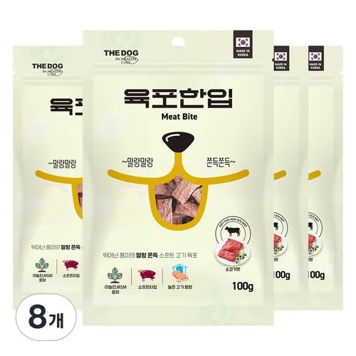 더독 소프트 생육 쫀득 강아지 간식 육포한입