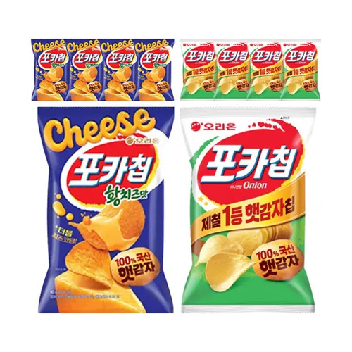 오리온 포카칩 황치즈 60g, 5개 + 포카칩 어니언 66g, 5개