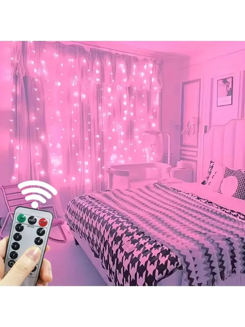 8가지 모드 LED 커튼 요정 조명 USB 플러그 웨딩 가랜드 발렌타인데이 라마단 이드 무바라크 장식용 홈 커튼 라이트