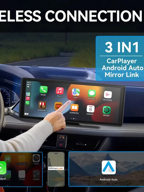 자동차 화면용 범용 휴대용 Carplay, Carplay Android Auto가 포함된 무선 Carplay 화면 무선 자동차 스테레오, 자동차 터치스크린