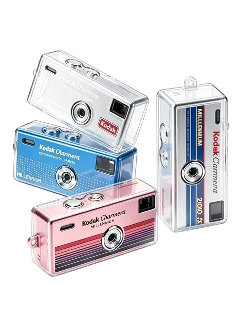 Kodak Charmera 2000용 투명 TPU 소프트 케이스 키체인 미니 카메라용 밀레니엄 안티드롭 보호 커버