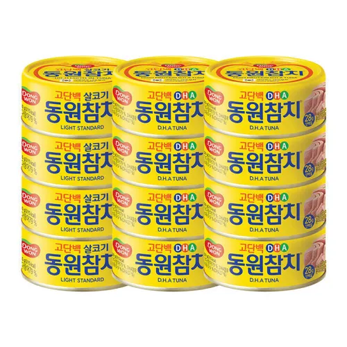 (12%결제할인) 동원 DHA 150G 8캔 + 라이트스탠다드 150G 4캔