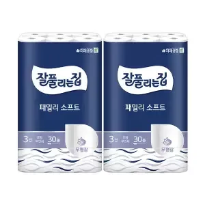 잘풀리는집 3겹 패밀리소프트, 27m, 30롤, 2개
