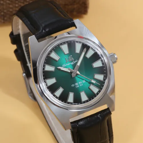 상하이 36MM 수동 기계식 시계 7120 방수 바우하우스 디자인 남성용 시계 도매