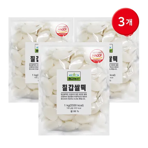 칠갑농산 쌀떡국떡 1kg 3개 / 쌀 99%